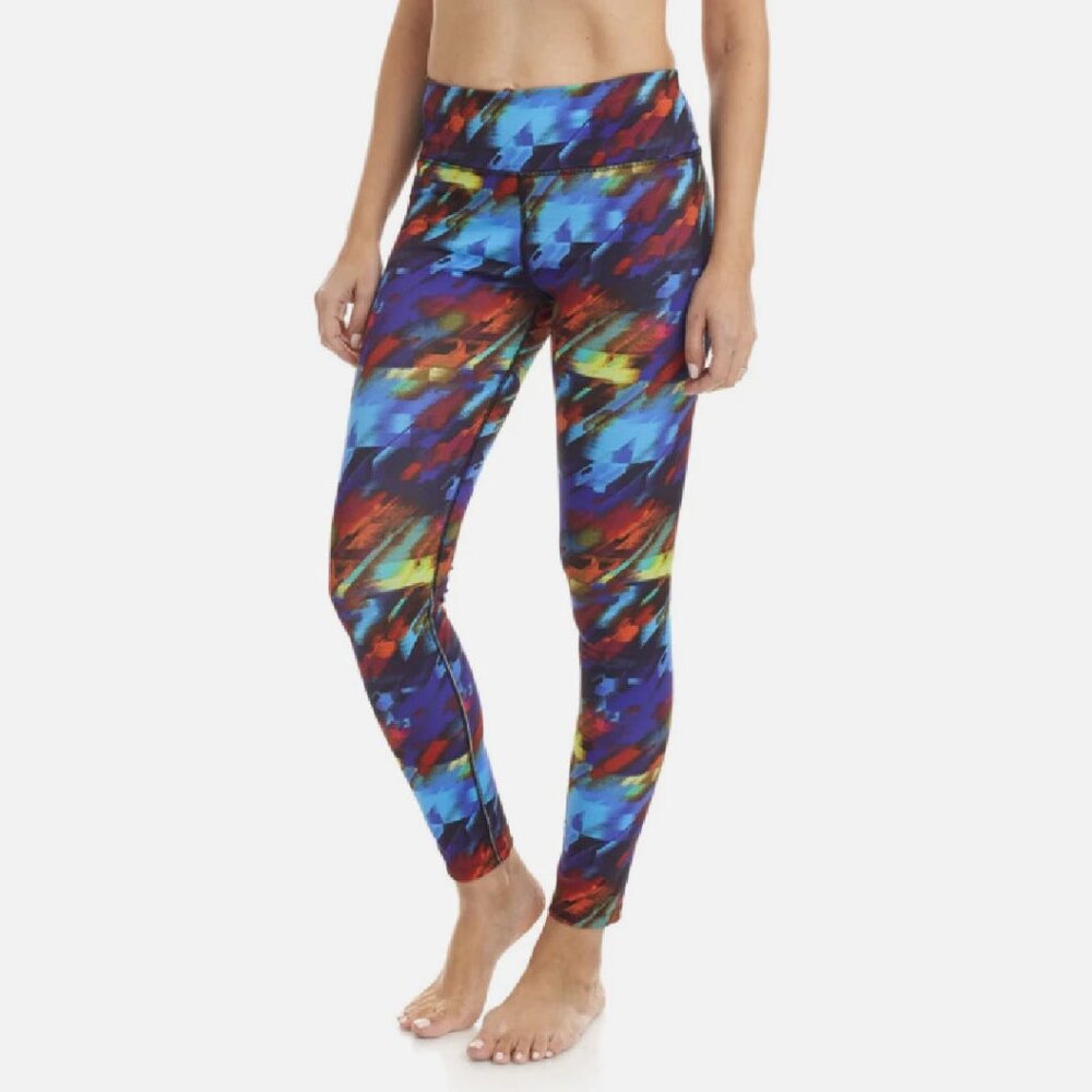 Athleta Sonar Colorburst Multicolor Leggings Women’s Size Medium Back Zip